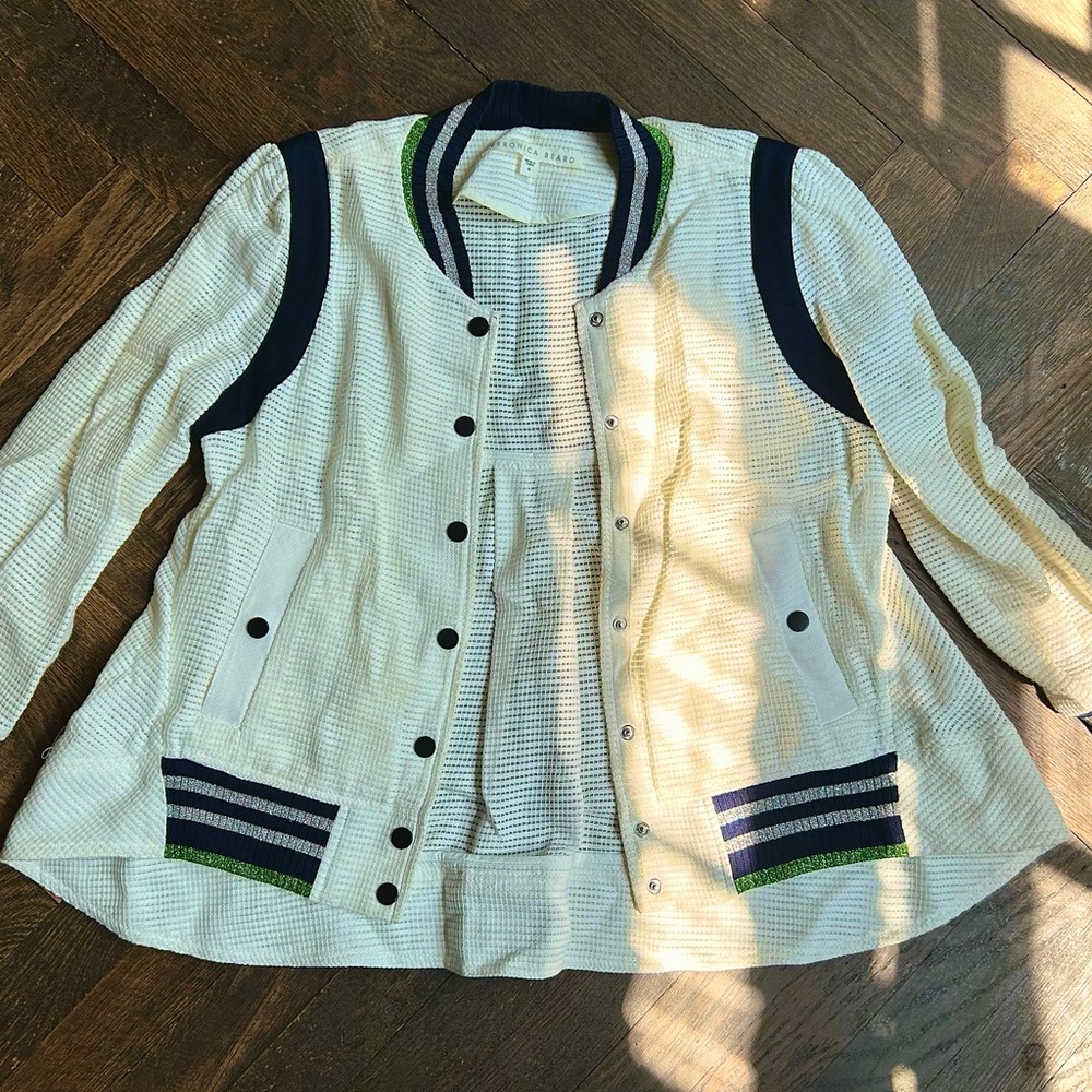 Veronica Beard White Letterman-style Jacket
